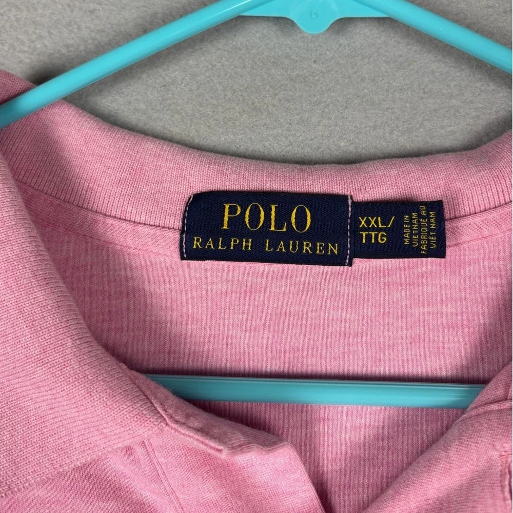 Polo Ralph Lauren Short Sleeve Polo Shirt Pony Logo XXL (Fits Like XL) Pink Mens